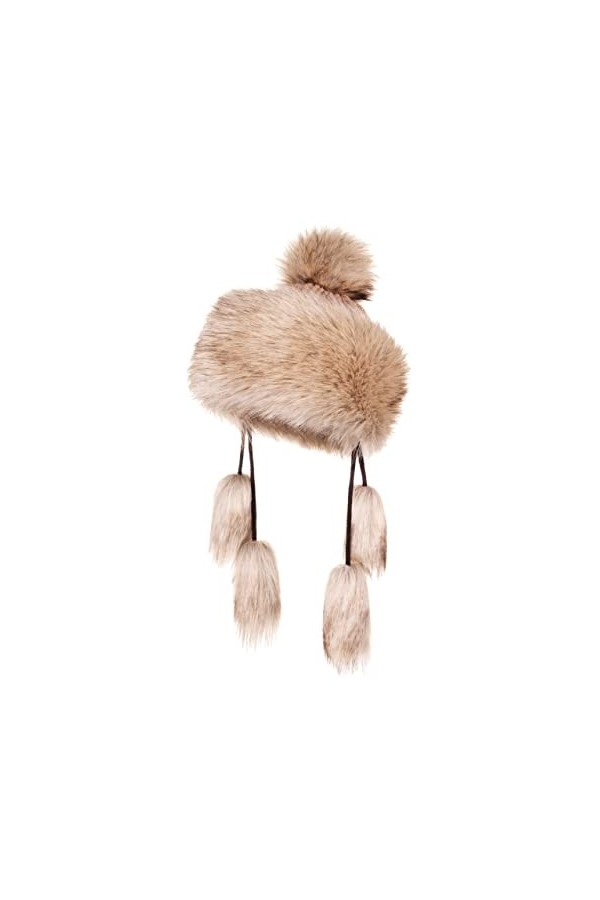 Futrzane Mongolian Chapka en Fourrure Fausse Fourrure De Renard pour Hiver Loup de Sibérie 