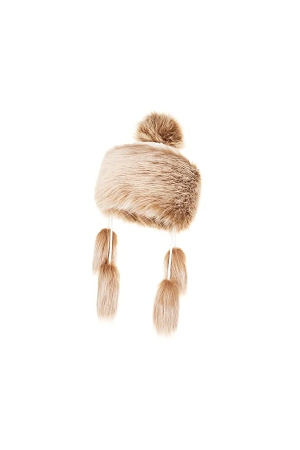 Futrzane Mongolian Chapka en Fourrure Fausse Fourrure De Renard pour Hiver Loup de Sibérie 