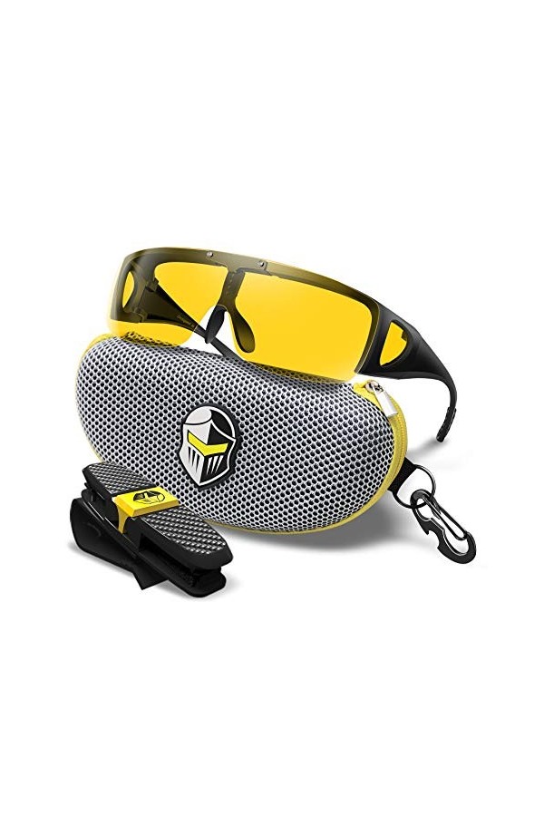 BLUPOND KNIGHT VISOR Lunettes pour la conduite de nuit - verres semi polarisée antireflets