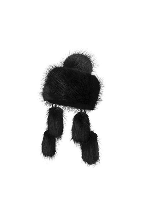 Futrzane Mongolian Chapka en Fourrure Fausse Fourrure De Renard pour Hiver Loup de Sibérie 