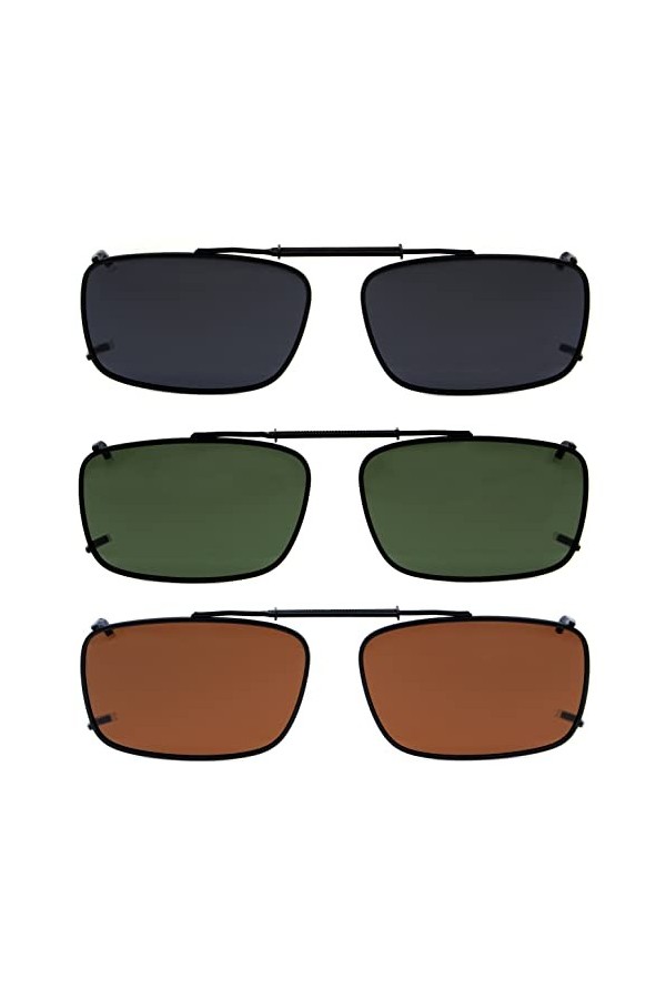 eyekepper Lot de 3 sur-lunette de soleil Polarisee 54x34MM