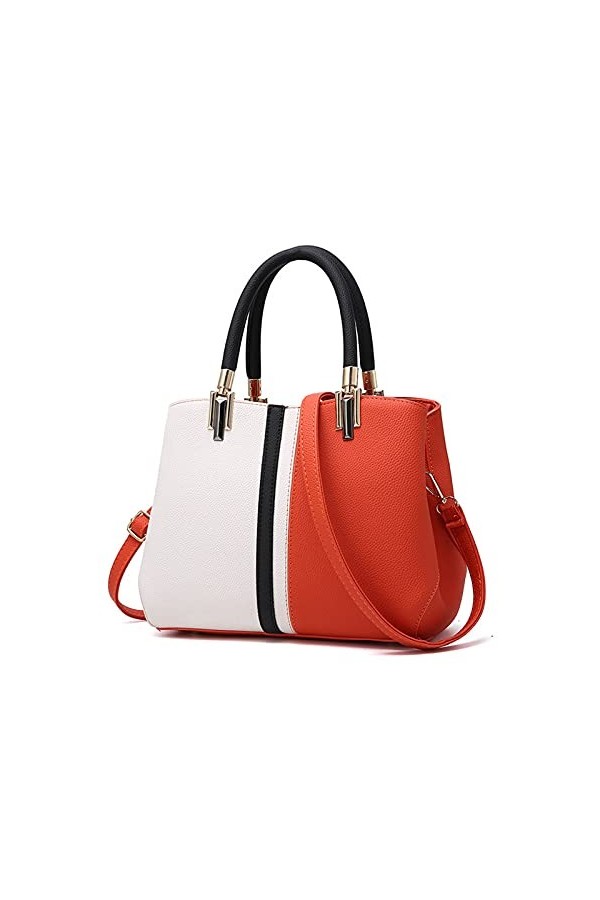 FANDARE Élégant Femme Sac a Main Portés Epaule Sacs Cabas Bandoulieres Cuir PU Imperméable Sacoche Cartable pour Achats Fête 