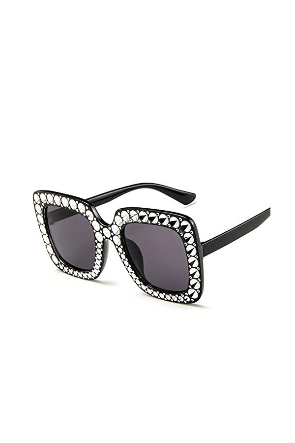 ShFhhwrl Classique des Lunettes De Soleil Anti Diamant Carré Grand Cadre Lunettes De Soleil Femmes Vintage Extérieur Rue Beat