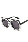 ShFhhwrl Classique des Lunettes De Soleil Anti Diamant Carré Grand Cadre Lunettes De Soleil Femmes Vintage Extérieur Rue Beat