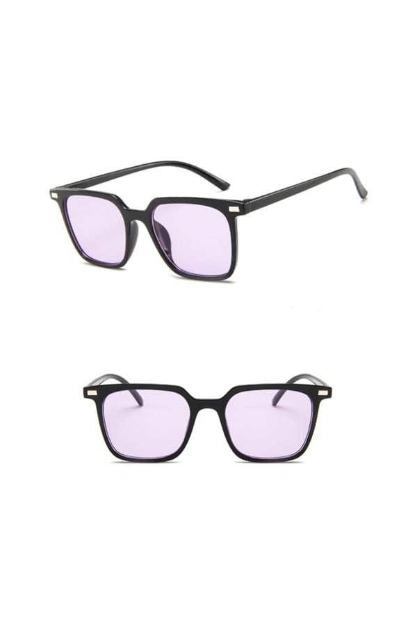 Lunettes de Soleil carrées Verres de Couleur teintés Hommes Lunettes de Soleil de Forme Vintage Lunettes de Soleil Femme Lune