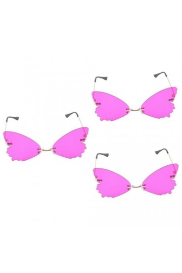 Gadpiparty 3 Pièces Lunettes De Soleil Sans Monture Lunettes Femme Lunettes Élégantes Lunettes De Déguisement Lunettes Papill