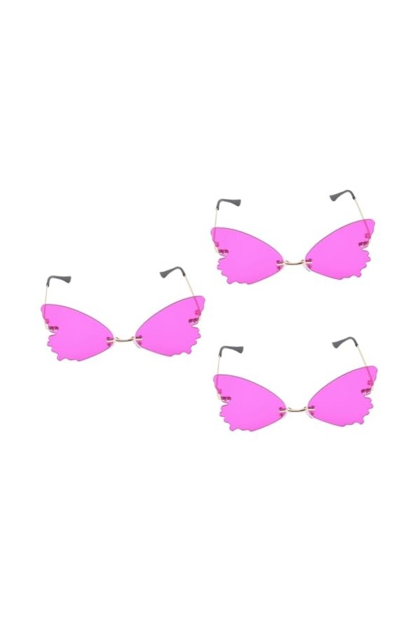 Gadpiparty 3 Pièces Lunettes De Soleil Sans Monture Lunettes Femme Lunettes Élégantes Lunettes De Déguisement Lunettes Papill