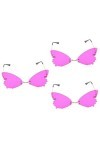 Gadpiparty 3 Pièces Lunettes De Soleil Sans Monture Lunettes Femme Lunettes Élégantes Lunettes De Déguisement Lunettes Papill