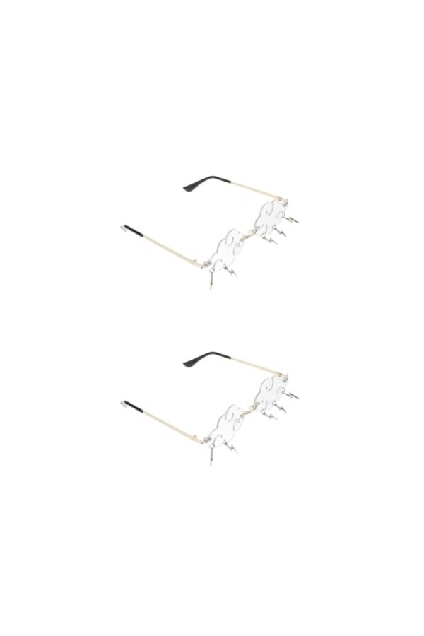 Abaodam 2 Paires Nuage Foudre Soleil Lunettes De Fête De Nouveauté Accessoires De Fête Danniversaire Lunettes De Soleil Tend