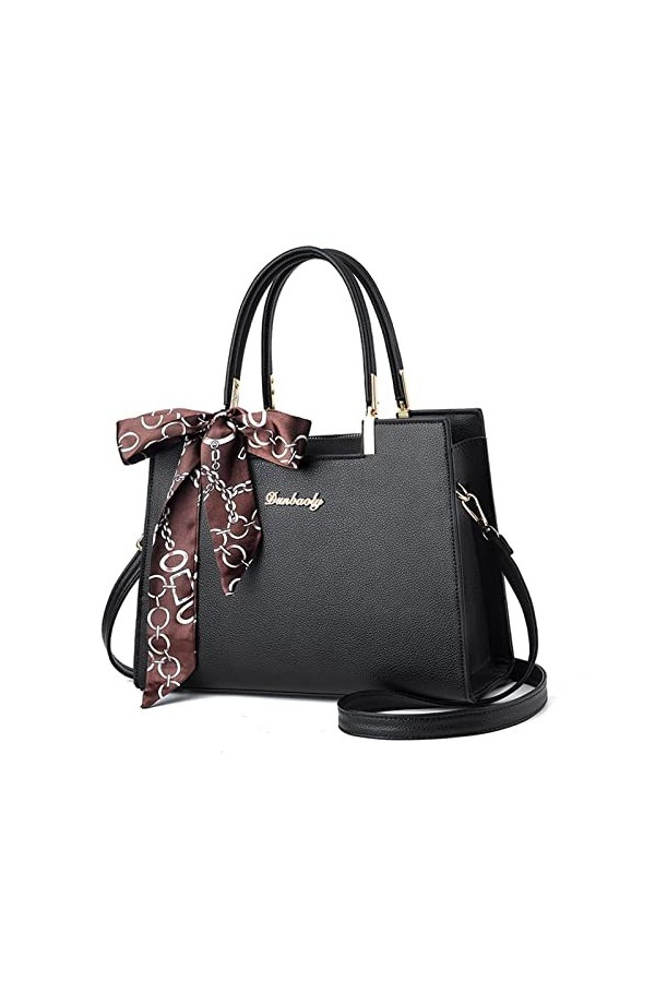 FANDARE Sac à Main Femme Sac à Bandouliere Grande Capacité Sacs Portés Épaule Sac Messager PU Cuir Sac Fourre Sacoche Multi P