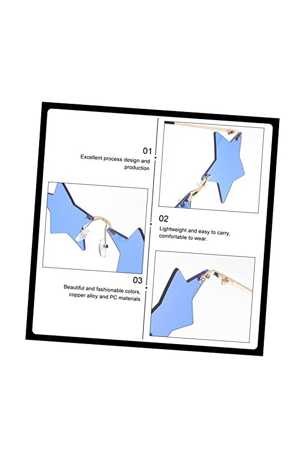 ABOOFAN 4 Paires Personnalité Lunettes De Soleil Photo Mode Valentine Femmes Soleil Sans Monture Femmes Femmes Fête Vacances