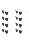 FUNUPUP 8 Paires Lunettes de Coeur Soleil pour Femmes, Lunettes de Fête Rétro pour Femme
