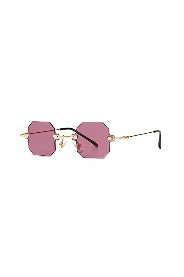 LUOXUEFEI De Soleil Lunettes Lunettes De Soleil Octogonales Sans Monture Homme Marron Bleu Lunettes De Soleil Carrées Femme S