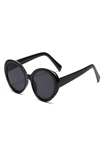LOMDEM Lunettes de soleil vintage ovales femme lunettes de soleil rétro femme petit cadre miroir clair noir Color : Black Gr