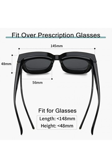 Musivon Lunettes de soleil polarisées pour homme et femme - au-dessus des lunettes normales pour porteurs de lunettes grand 