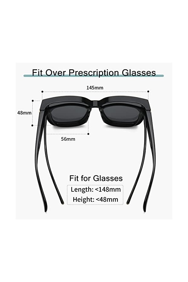 Musivon Lunettes de soleil polarisées pour homme et femme - au-dessus des lunettes normales pour porteurs de lunettes grand 