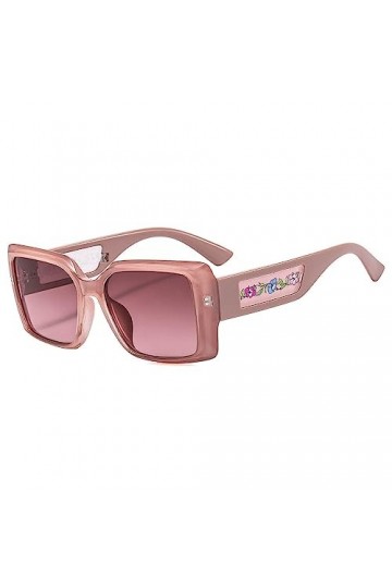 MUTYNE Lunettes de soleil carrées de luxe femme Vintage rose miroir lunettes de soleil pour la mode grand cadre Cool Sexy fem
