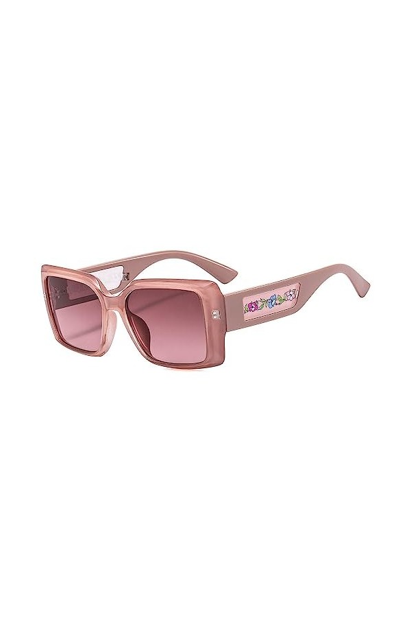 MUTYNE Lunettes de soleil carrées de luxe femme Vintage rose miroir lunettes de soleil pour la mode grand cadre Cool Sexy fem