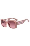 MUTYNE Lunettes de soleil carrées de luxe femme Vintage rose miroir lunettes de soleil pour la mode grand cadre Cool Sexy fem