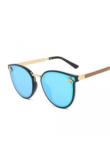 UYUME Lunettes de Soleil de Mode, Lunettes de Soleil Femmes Vintage Bee Lunettes de Soleil en métal for Femmes Rose Miroir ré