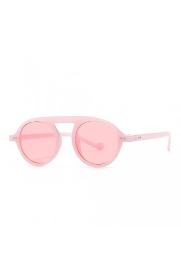 MUTYNE Lunettes de Soleil Rondes Couleur Bonbon à la Mode Femmes Rétro Décoration dOngles Lunettes Nuances Uv400 Hommes Rose