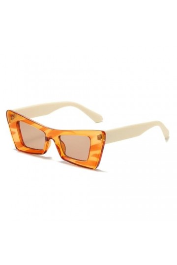 MUTYNE Lunettes de Soleil Rétro Oeil de Chat Femmes Mode Jaune Vert Nuances UV400 Hommes Tendance Contraste Couleur Lunettes 
