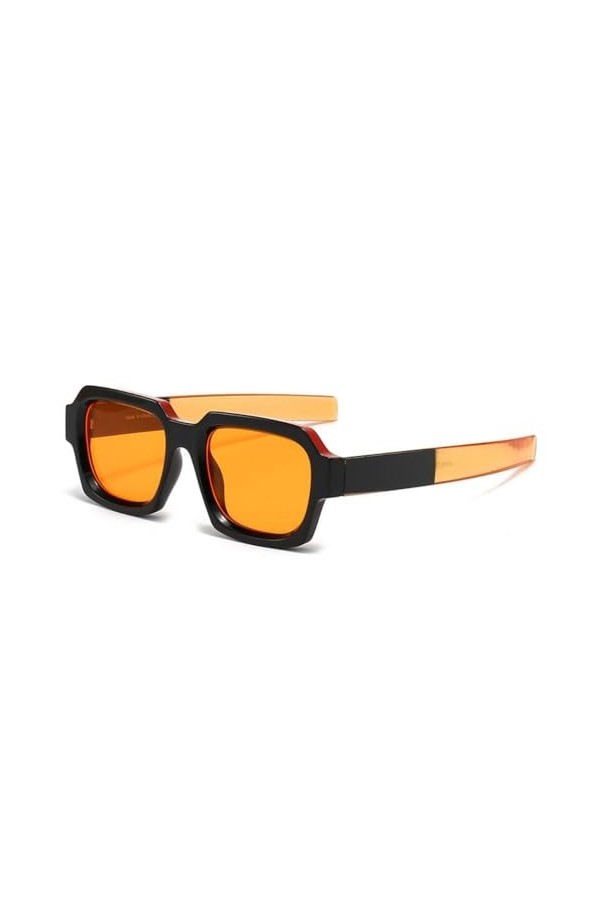 MUTYNE Lunettes de Soleil Carrées Double Couleur à la Mode Femmes Hommes Vintage Punk Lunettes de Soleil Orange Bleu Lunettes