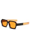 MUTYNE Lunettes de Soleil Carrées Double Couleur à la Mode Femmes Hommes Vintage Punk Lunettes de Soleil Orange Bleu Lunettes