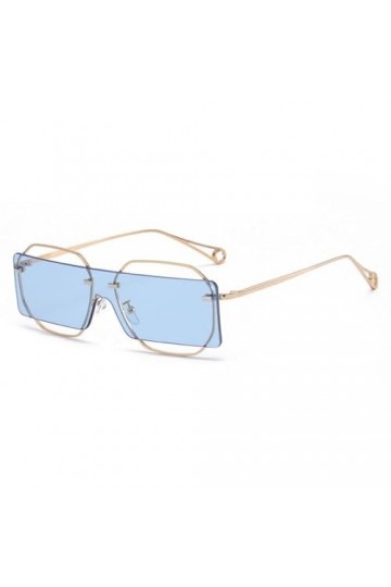 MUTYNE Lunettes de Soleil Carrées Punk sans Monture Femmes Hommes Nuances Rectangle Luxe Vintage Lunettes de Soleil Mode Clas