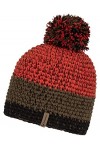 Ziener Intercontinental Bonnet à Pompon Chaud tricoté Doublure Polaire, Rouge/Blanc, Taille Unique Mixte