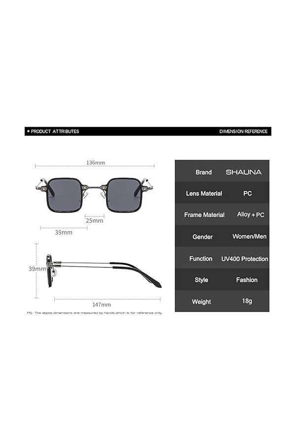 QQLADY Lunettes De Soleil Pour Femmes, Lunettes De Soleil Carrées, Lunettes De Soleil Rétro, Lunettes De Soleil De Voyage En