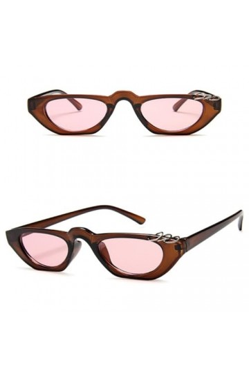 Lunettes de Soleil Punk Lunettes pour Femmes Lunettes de Soleil Hommes Bague en métal Nuances Dames UV400,café,Taille Unique