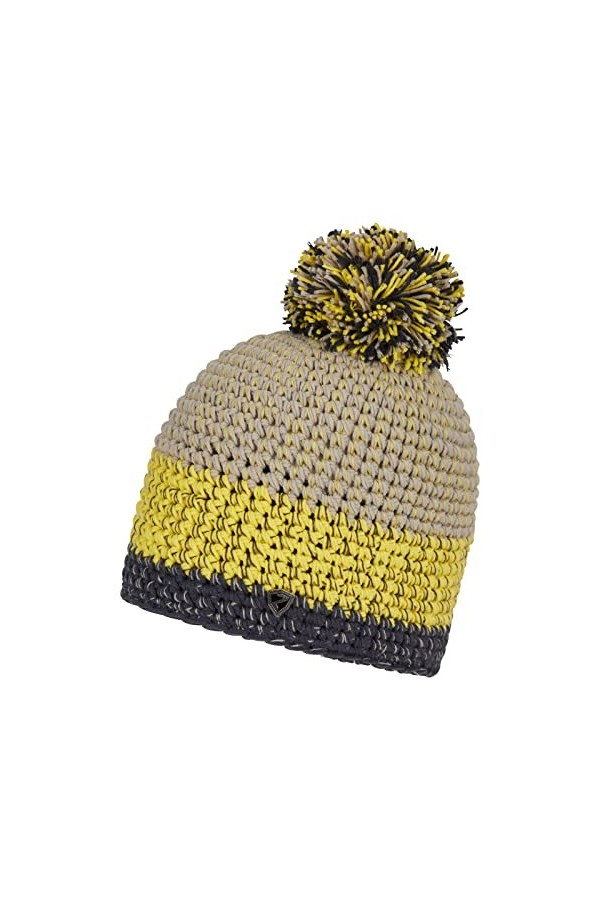 Ziener Intercontinental Bonnet à Pompon Chaud tricoté Doublure Polaire, Rouge/Blanc, Taille Unique Mixte