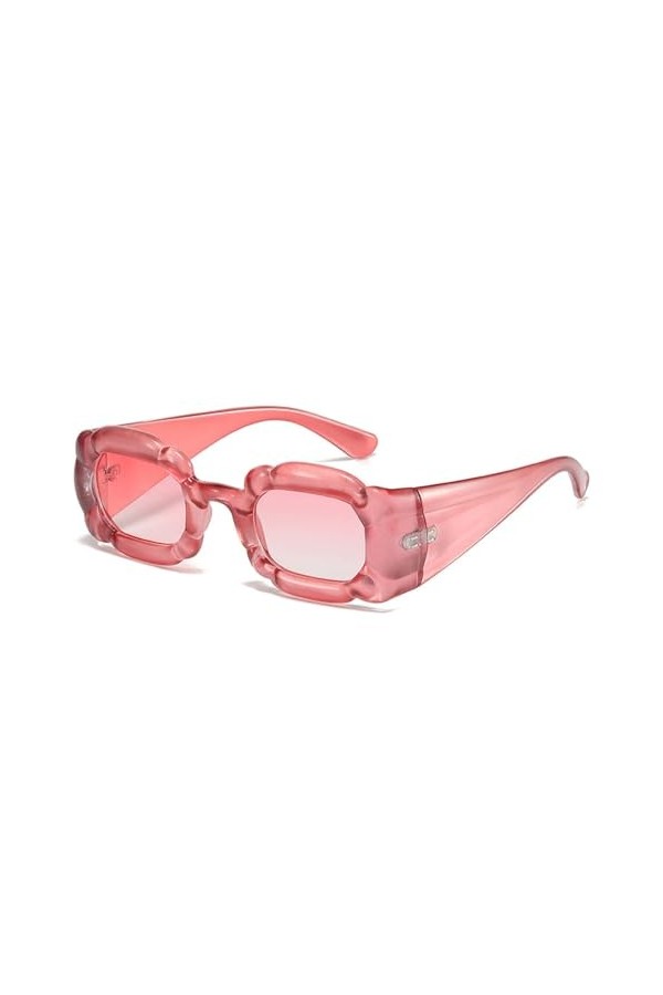 MUTYNE Lunettes de Soleil Rétro Femmes Couleurs Bonbons Nuances UV400 Mode Irrégulière Carré Hommes Jambes Larges Lunettes de