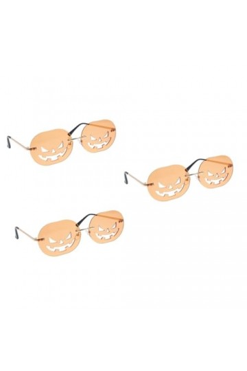 CALLARON 3 Paires De Lunettes Citrouille Halloween Goth Lunettes Lunettes De Soleil Creuses Drôles Lunettes Sans Cadre Lunett