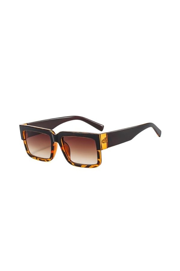 MUTYNE Lunettes de Soleil Carrées Rétro Femmes Mode Double Couleur Dégradé Nuances UV400 Hommes Tendance Orange Vert Lunettes