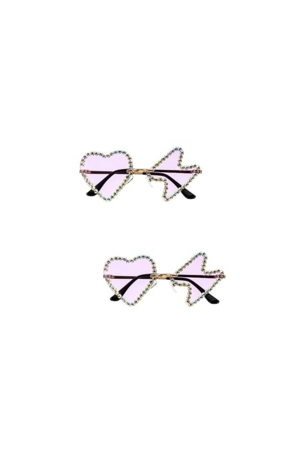 TENDYCOCO 2 Paires De Lunettes De Soleil Hip Hop Articles De Fête Lunettes De Fête Sans Cadre Lunettes De Soleil Drôles Lunet