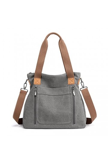 FANDARE Toile Sacoche Femme Sac a Main Sacs Cabas Bandoulieres Portés Epaule Sac Dépaule pour 12.9 Pouces Ordinateur Portabl