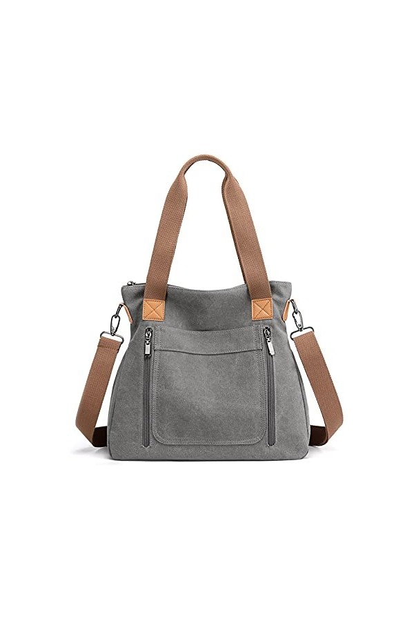 FANDARE Toile Sacoche Femme Sac a Main Sacs Cabas Bandoulieres Portés Epaule Sac Dépaule pour 12.9 Pouces Ordinateur Portabl