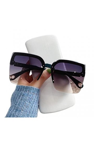 Lunettes de soleil de mode, Lunettes de Soleil surdimensionnées Homme Femme sans Monture Vintage Lunettes de Soleil carrées L