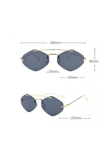 QQLADY Lunettes De Soleil Pour Femmes, Lunettes De Soleil Européennes Et Américaines, Lunettes De Soleil Polygonales Sans Mon