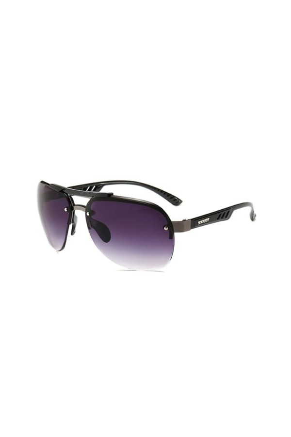 HCHES Lunettes de soleil surdimensionnées de style sport femme lunettes de soleil rétro pour homme noir grand cadre lunettes 