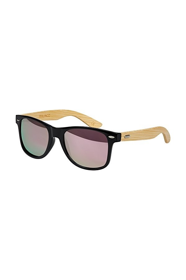 Bamboo Bois Nerd Lunettes de soleil rétro Vintage Unisexe avec charnière à ressort pour hommes & femmes Bamboo - Transparent