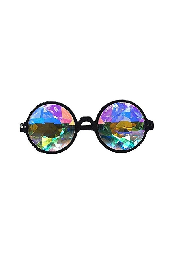 Zaiqun Lunettes de soleil kaléidoscope arc-en-ciel pour femme et homme - - Taille Unique