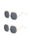 Kisangel 2 Pièces Lunettes De Soleil En Diamant Lunettes De Soleil Vintage Lunettes Dété Lunettes De Fête Hawaïennes Aux Fem