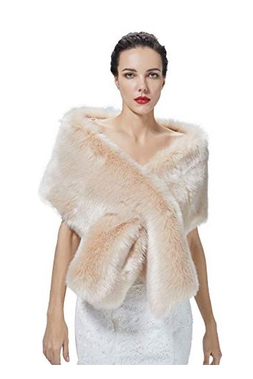 BEAUTELICATE Châle Étole Fourrure De Femme Mariage Écharpe Cape sur Robe de Soirée Mariée 1920s Gatsby Flapper Fête Costume T