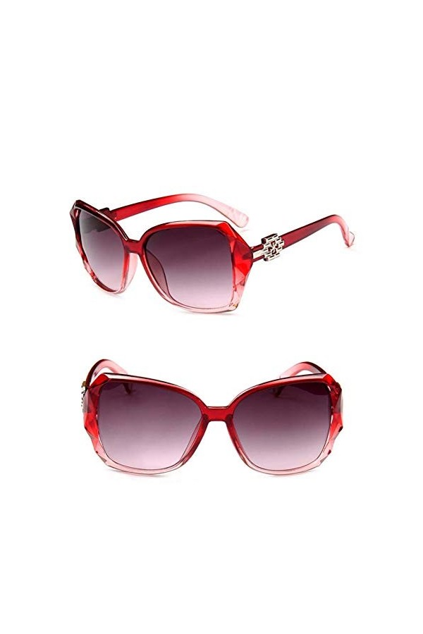 YIERJIU Lunettes Dégradé De Lunettes De Soleil Femmes Marque Designer Lunettes De Conduite Vintage Grand Cadre Lunette De Sol