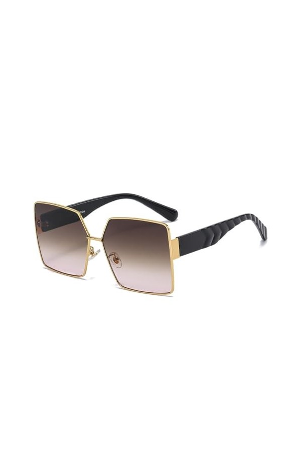 Lunettes de Soleil Polygone à Grandes Jantes Lunettes de Soleil pour Femmes Lunettes de Soleil en Métal pour Hommes dExtérie