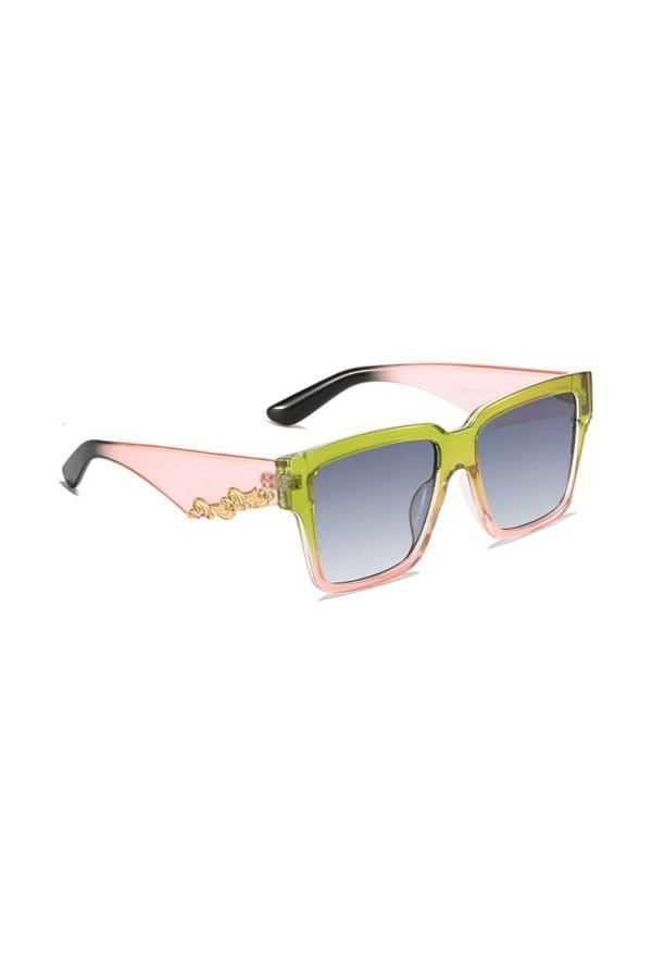 MUTYNE Lunettes de Soleil de décoration en métal pour Femmes surdimensionnées rétro Nuances Lunettes de Soleil de Mode fémini