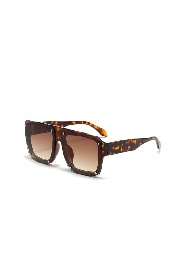 MUTYNE Mode Rétro Carré Femmes Dégradé Lunettes de Soleil Nuances Uv400 Vintage Hommes Tendance Rivets Punk Lunettes de Solei